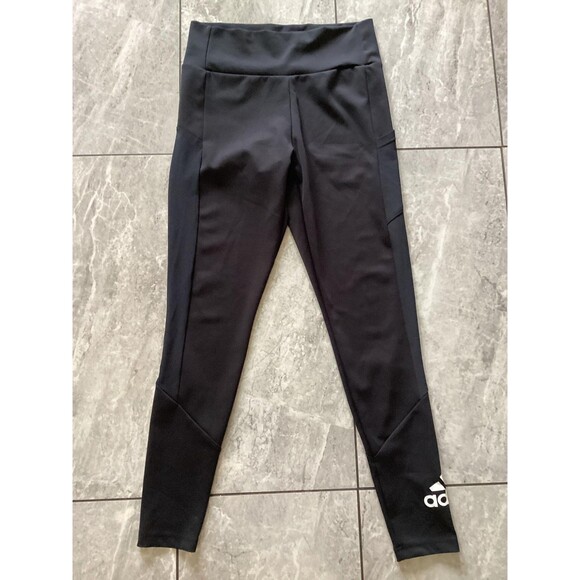 Adidas Leggings Womens Medium Black AEROREADY Primegreen High Rise Pockets Yoga - Picture 1 of 5